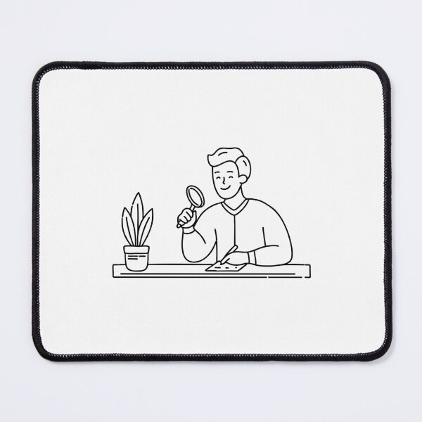 Item preview, Researcher examining plant samples under magnifying glass while taking notes at desk designed and sold by rasagamastore.