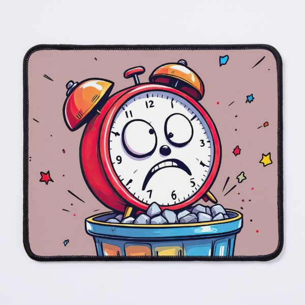 Item preview, There is a cartoon clock in a trash can with a message designed and sold by cafegrafis.