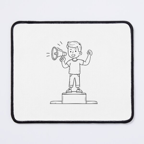 Item preview, Person standing on a podium shouting into a megaphone with fist raised designed and sold by rasagamastore.