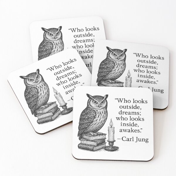 Item preview, Philosophical Owl Quote – Carl Jung Awakening designed and sold by ZetaDream.