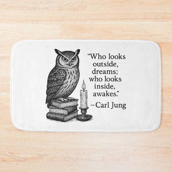 Item preview, Philosophical Owl Quote – Carl Jung Awakening designed and sold by ZetaDream.