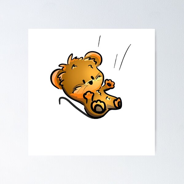 Item preview, Little cute mouse is falling down cartoon illustration designed and sold by CuteLemon00.