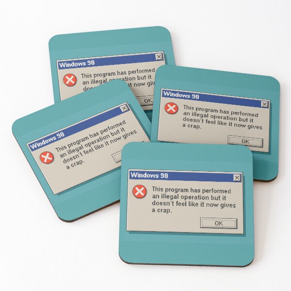 Item preview, Windows 98 Error: Doesn't Give a Crap designed and sold by goodcrystals.