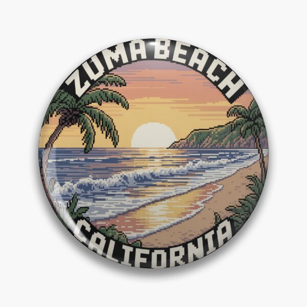 Item preview, Zuma Beach California Pixel Art Sunset - Retro Coastal Vibes designed and sold by CircinusStore.