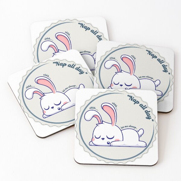 Item preview, “Nap All Day – Cute Sleeping Bunny Sticker” designed and sold by Cozyscribbles.