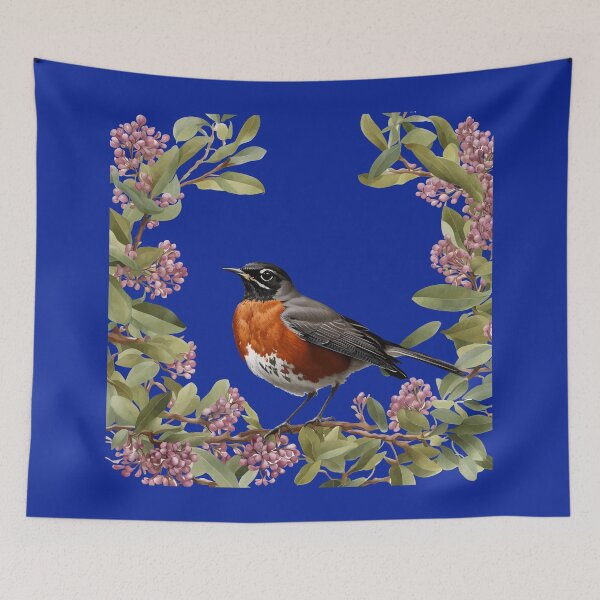 Item preview, Turdus migratorius With the Connecticut State Flower designed and sold by taiche.