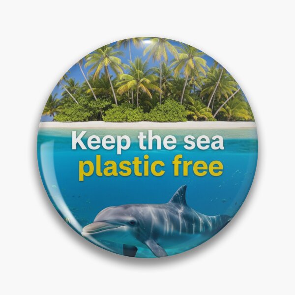 Item preview, Clean Sea, Happy Dolphin – Keep The Sea Plastic Free designed and sold by ART-POD-PL.