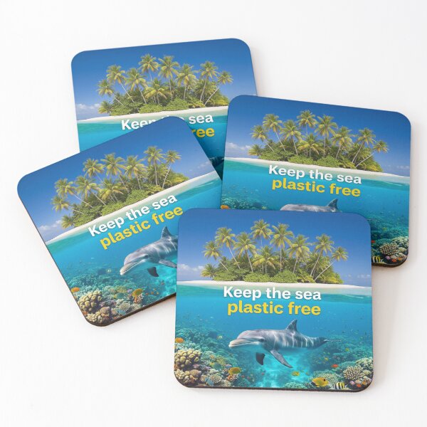 Item preview, Clean Sea, Happy Dolphin – Keep The Sea Plastic Free designed and sold by ART-POD-PL.