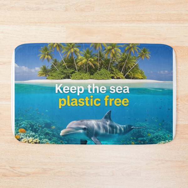 Artikelvorschau, Sauberes Meer, glücklicher Delfin – Halten Sie das Meer frei von Plastik entworfen und verkauft von ART-POD-PL.
