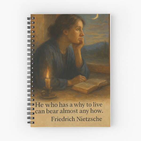 Item preview, Nietzsche Quote – Purpose Gives Strength to Life designed and sold by ZetaDream.