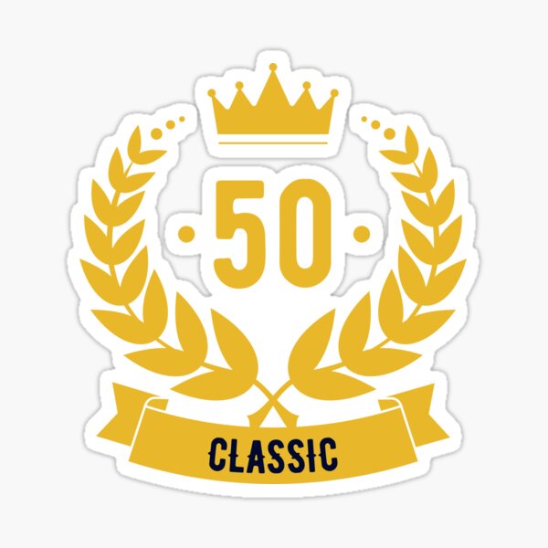 Classic Royalty Style 50th Birthday Sticker