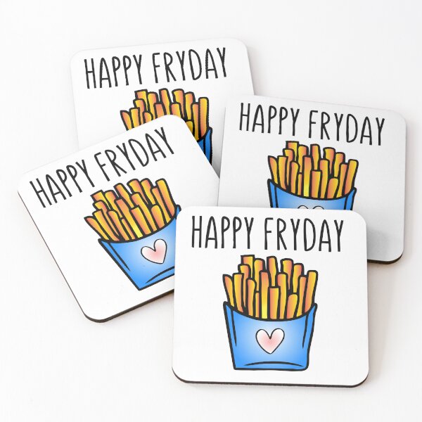Item preview, Happy Fryday French Fries Pun Illustration designed and sold by graphicnew.