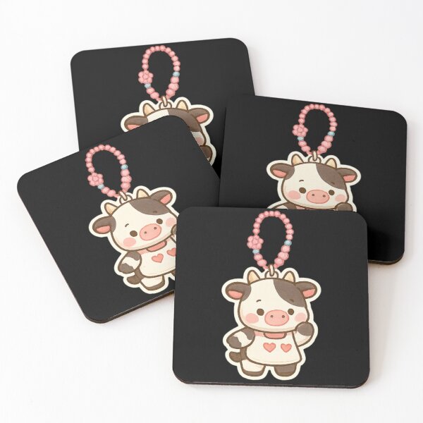 Item preview, Cute cow Kawaii keychain designed and sold by DamioPolArt.