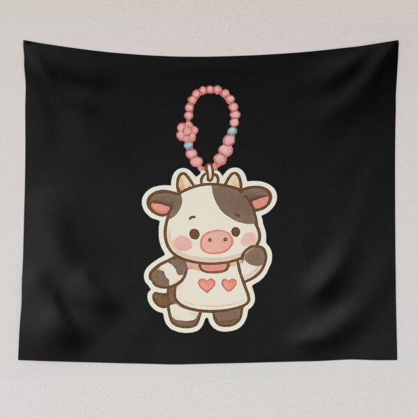Item preview, Cute cow Kawaii keychain designed and sold by DamioPolArt.