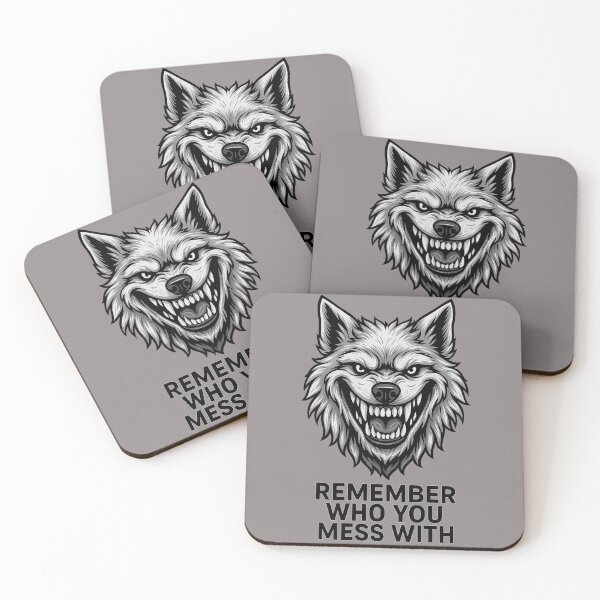 Item preview, Grayscale Wolf Head – Remember Who You’re Messing With designed and sold by LoudWhisperArt.
