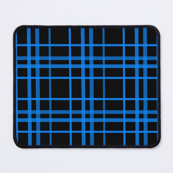Item preview, Blue On Black Grid Plaid Pattern Design designed and sold by PatternTitan.