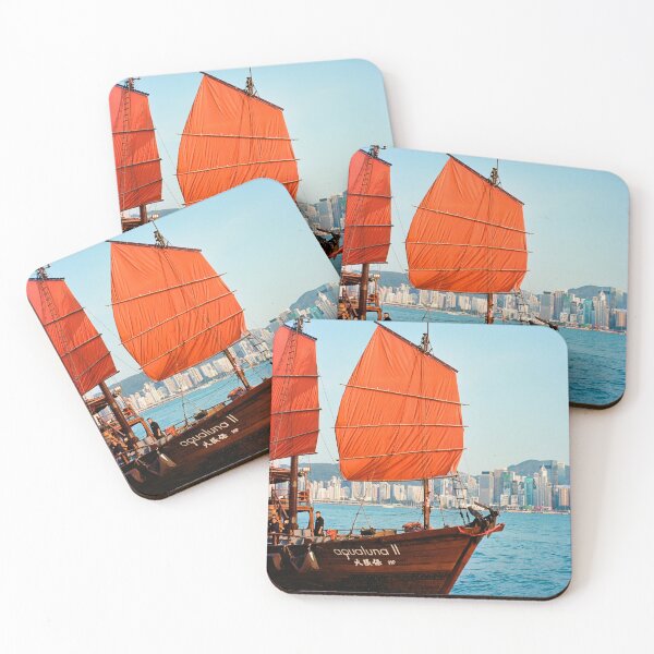 Item preview, Hong Kong red-sailed Junk boat image taken on 35mm film  designed and sold by Josh Does Film!.