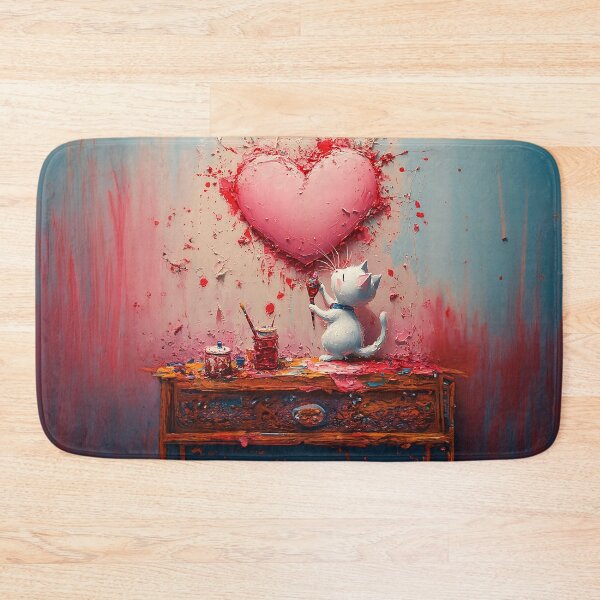 Item preview, Cute little Cat painting giant Heart 3 designed and sold by Made-by-Gus.