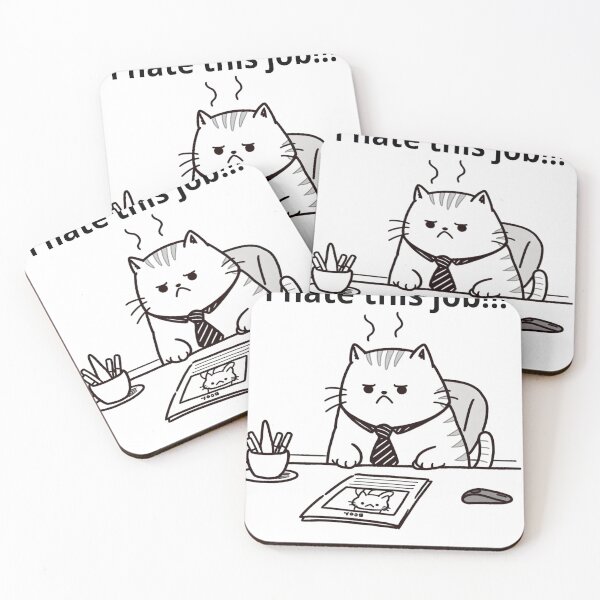 Item preview, I Hate This Job Cat Office Humor Feline Employee designed and sold by Wild-way Art.