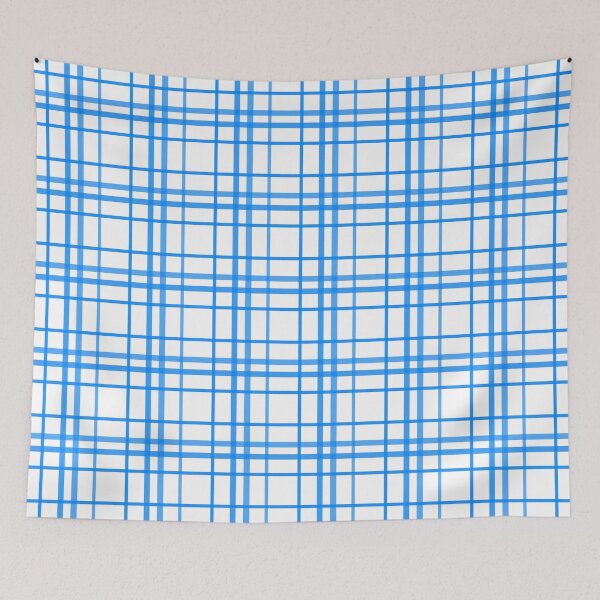 Item preview, Blue On White Grid Plaid Pattern Design  designed and sold by PatternTitan.
