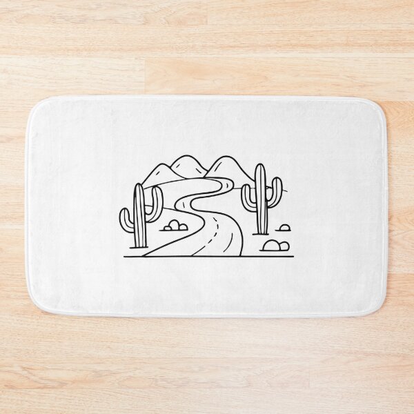 Item preview, Lonely winding road stretching across desert landscape with rocks nearby designed and sold by rasagamastore.