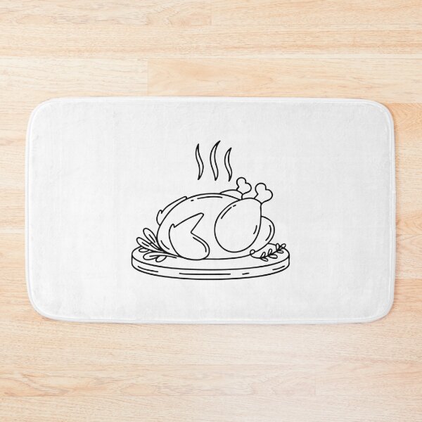 Item preview, Roast chicken placed on a wooden platter with herbs and steam rising designed and sold by rasagamastore.