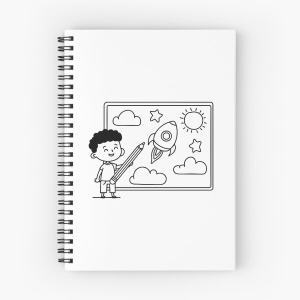 Item preview, Kid drawing a rocket on a whiteboard with giant pencil designed and sold by rasagamastore.
