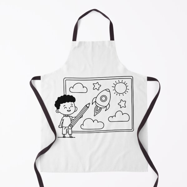 Item preview, Kid drawing a rocket on a whiteboard with giant pencil designed and sold by rasagamastore.
