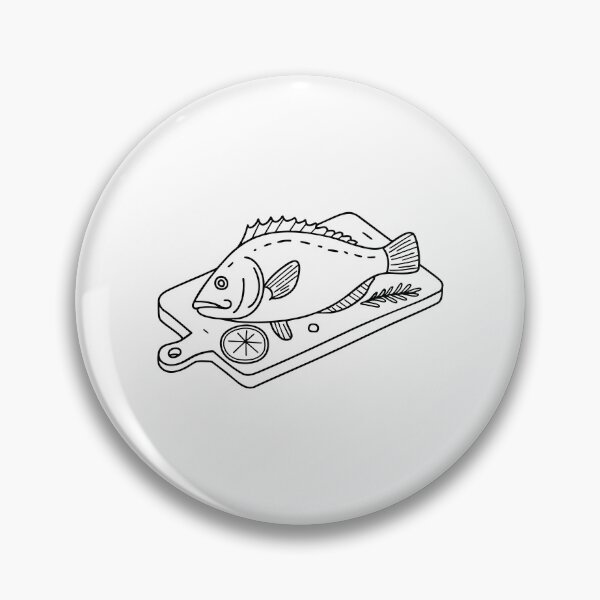 Item preview, Rockfish lying on a wet cutting board with lemon slices and herbs designed and sold by rasagamastore.