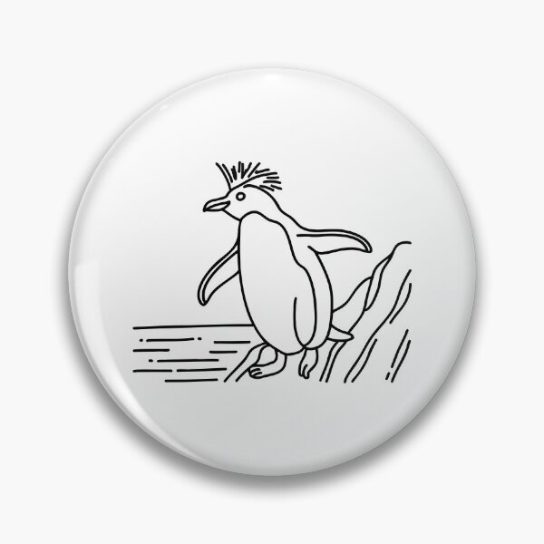 Item preview, Rockhopper Penguin Hopping Over Rocky Terrain with Rugged Coastline designed and sold by rasagamastore.