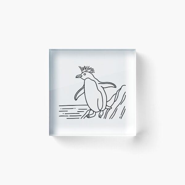 Item preview, Rockhopper Penguin Hopping Over Rocky Terrain with Rugged Coastline designed and sold by rasagamastore.