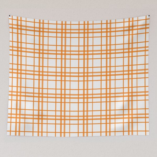 Item preview, Orange On White Grid Plaid Pattern Design  designed and sold by PatternTitan.