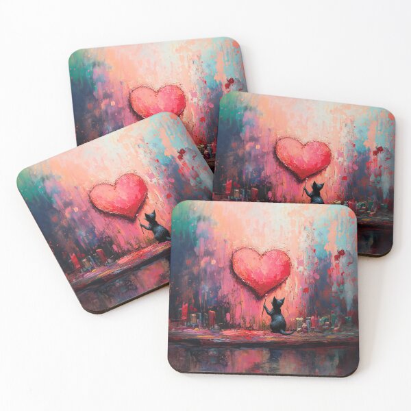 Item preview, Whimsical Cat painting giant Heart 16 designed and sold by Made-by-Gus.