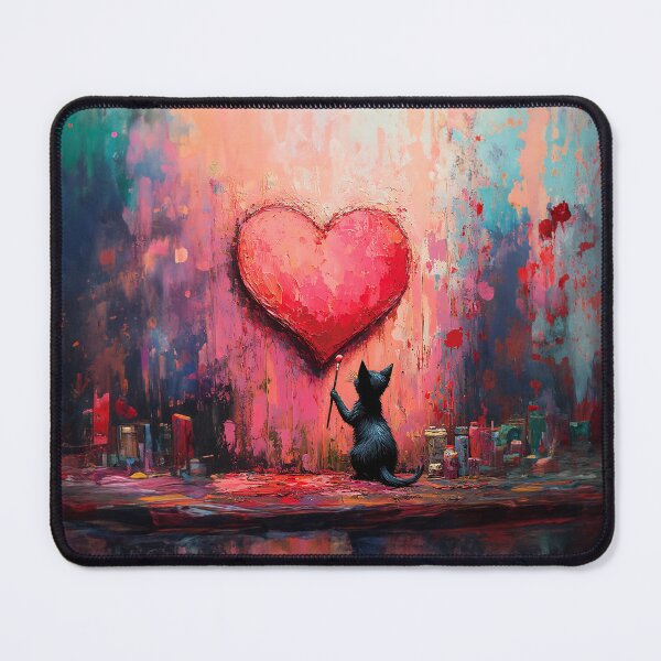 Item preview, Whimsical Cat painting giant Heart 16 designed and sold by Made-by-Gus.