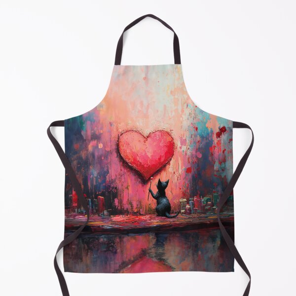 Item preview, Whimsical Cat painting giant Heart 16 designed and sold by Made-by-Gus.