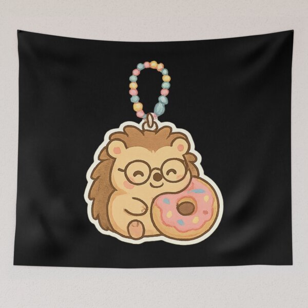 Item preview, Cute hedgehog Kawaii keychain designed and sold by DamioPolArt.