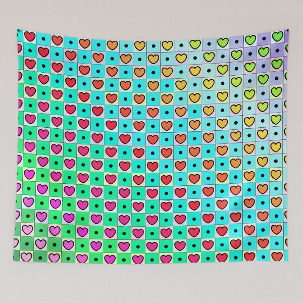 Item preview, Retro Pixel Heart Pattern – Cute Gradient Grid designed and sold by IMAGENACTION.