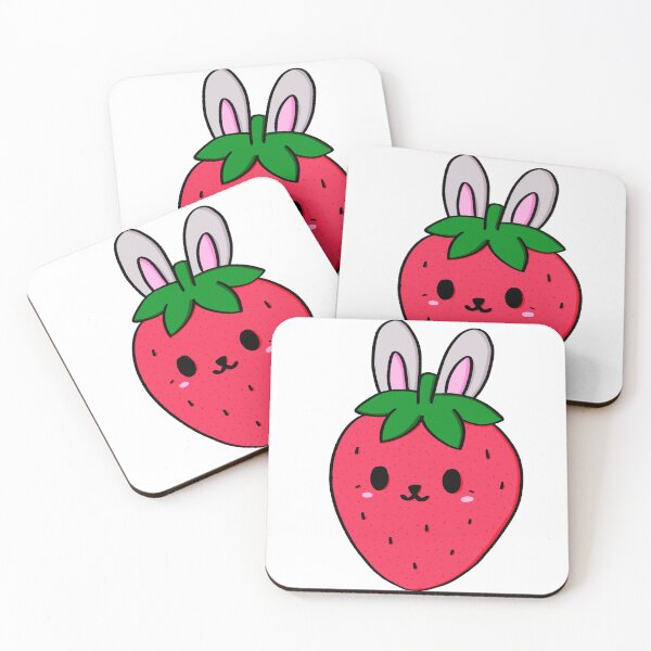 Item preview, Strawberry Bunny Kawaii Sticker – Cute Fruit Animal Art designed and sold by PurpleFate.