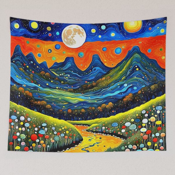Item preview, Moonlit Mountain Meadow 5 designed and sold by George Hutton Hunter.