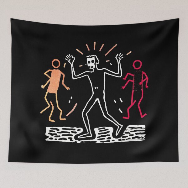 Item preview, Dancing Stick People Graphic Art Primitive Drawing designed and sold by KALEIDOSCOPE UK.