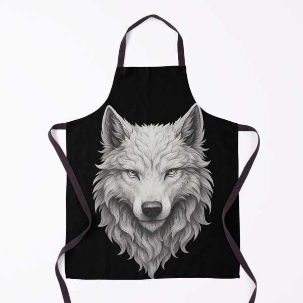 Artikelvorschau, Majestätischer Wolf – Monochromes Fantasy-Porträt entworfen und verkauft von LoudWhisperArt.