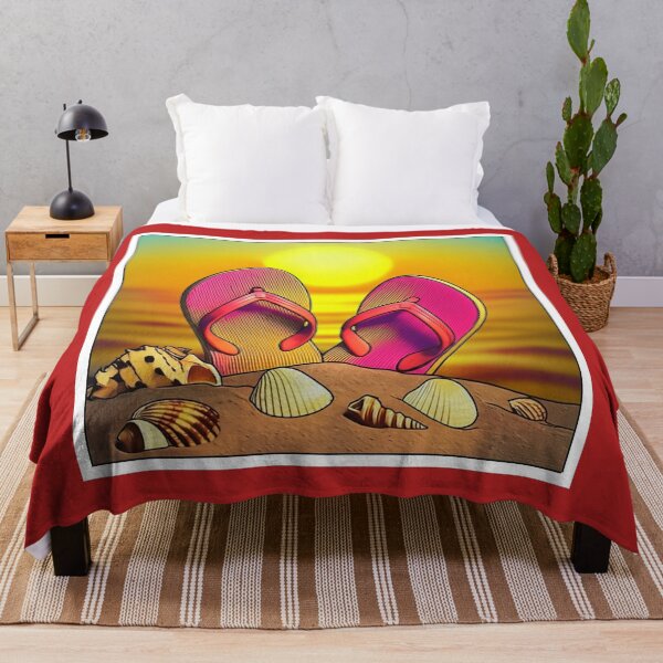 Item preview, Flip-Flop Sunset Bliss – Tropical Beach Vibes Illustration designed and sold by PrintBreeze.