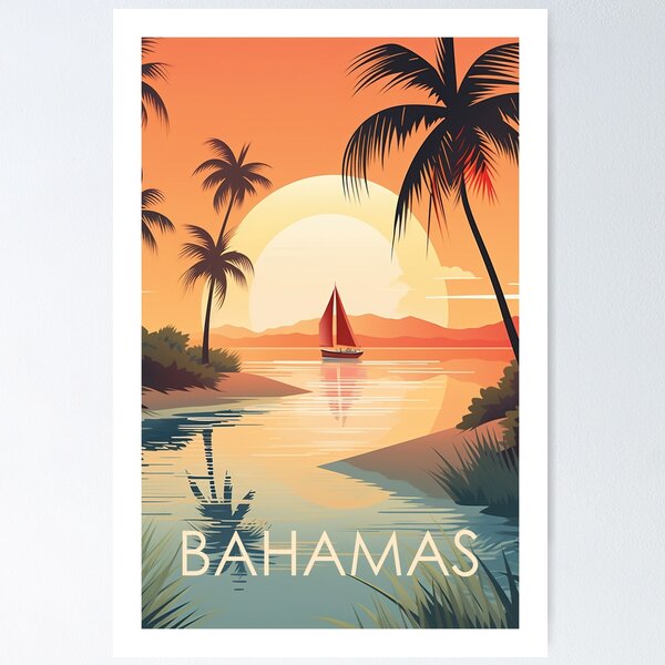Item preview, BAHAMAS TRAVEL ART designed and sold by MarkedArtPrints.