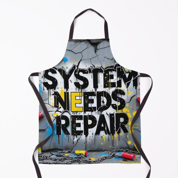 Item preview, System Needs Repair — Graffiti Street Art T-Shirt with a Social Message designed and sold by QSHOOLKA.