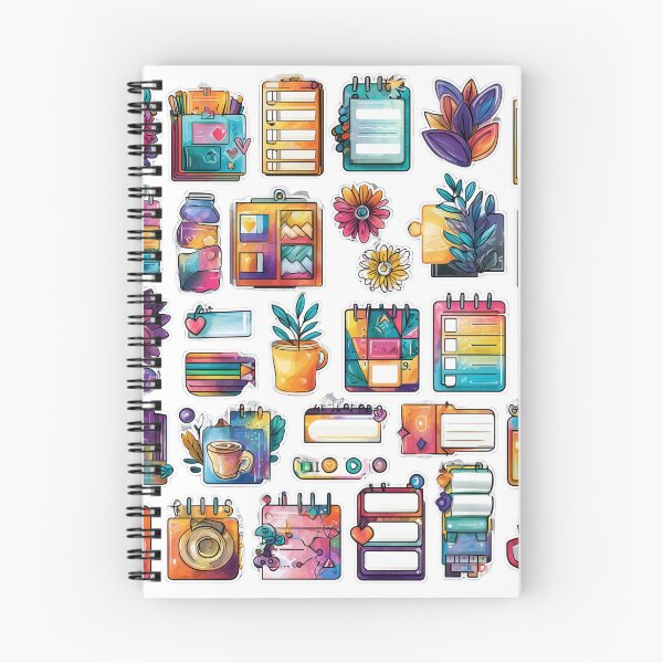 Item preview, Vibrant Digital Sticker Set for Planners and Journals | Colorful Watercolor Elements designed and sold by SantiLab.