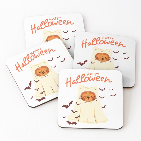 Item preview, Cute Halloween Orange cat as ghost with white bedsheet Pet Costume designed and sold by Dark & Darling.