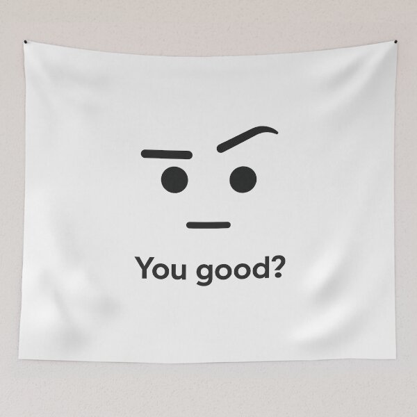 Item preview, You Good? – Funny Raised Eyebrow Meme Face (Minimalist Reaction Design) designed and sold by Domci.