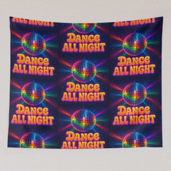 Item preview, Dance All Night: Retro Disco Ball with Neon Rainbow Lights – 80s Party Vibes designed and sold by Psycho-Crazy.