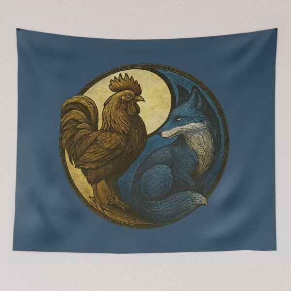 Item preview, Fox and Rooster Yin Yang Art designed and sold by Shoot-The-Moon.