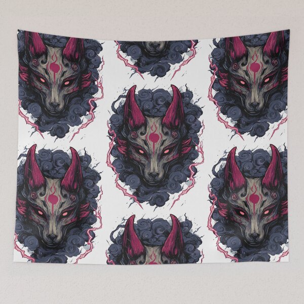 Item preview, Traditional Kitsune Mask Art designed and sold by bapupa.